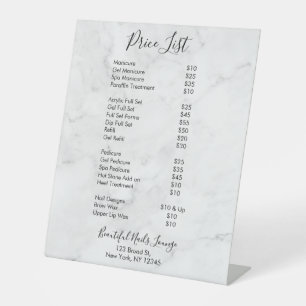 Expositor En L Marble Nail Salon Professional Price List Menu