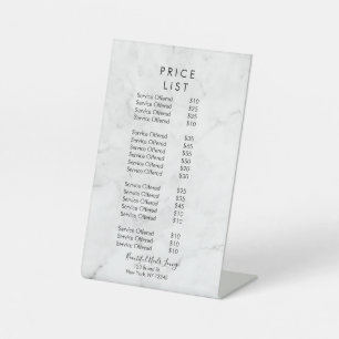 Expositor En L Marble Nail Salon Professional Price List Menu