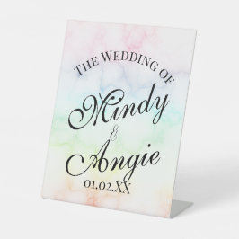 Expositor En L Marble Rainbow Gay Script Wedding