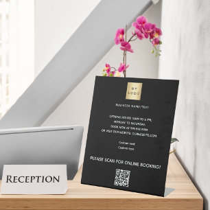 Expositor En L Marcador de código qr para el logotipo de negocios