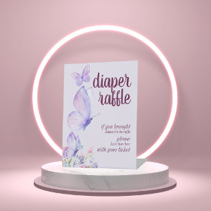Expositor En L Mariposa Besa Bebé Descanso   Diaper Raffle Purple