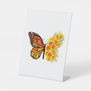 Expositor En L Mariposa de flores con amapola amarilla de Califor