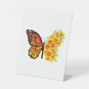 Expositor En L Mariposa de flores con amapola amarilla de Califor