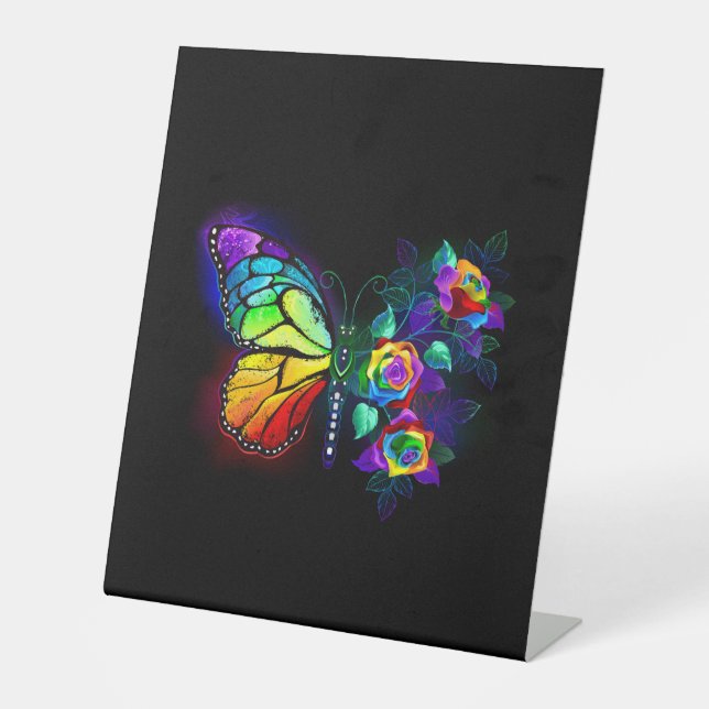 Expositor En L Mariposa florida arcoiris (Anverso)