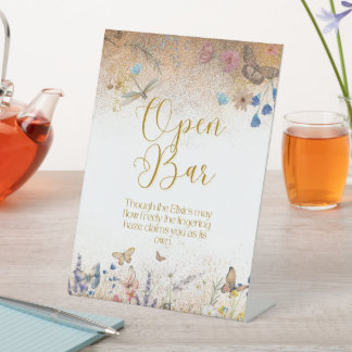 Expositor En L Mariposa Jardín Bar abierto Rótulo Boda