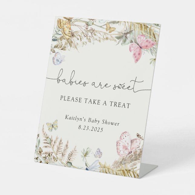 Expositor En L  Mariposas Boho Los bebés son dulces (Anverso)