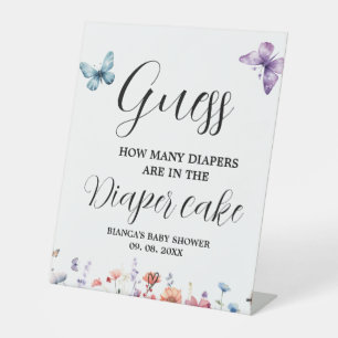 Expositor En L Mariposas Diaper adivinando juego de Baby Shower