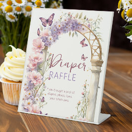 Expositor En L Mariposas encantadas rifa de pañal para la ducha d