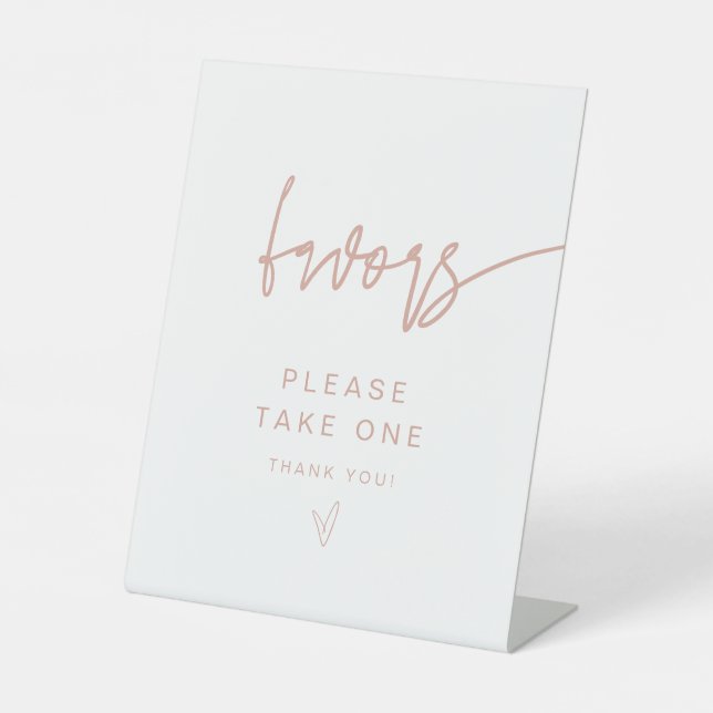 Expositor En L MARLO Moderno Boho Rubor Pink Favor Rótulo (Anverso)