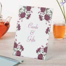 Expositor En L Maroon Rose Wedding Cards Gift Sign