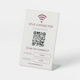 Expositor En L Maroon y beige Minimalista Wi-Fi personalizado