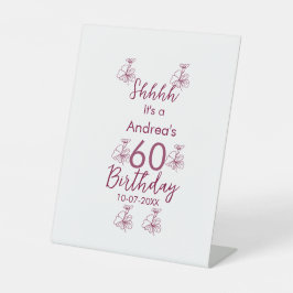 Expositor En L Marron white mauve shhhh nombre floral de 60 años