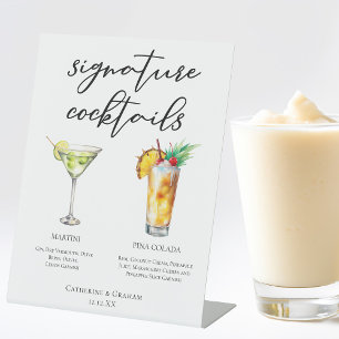 Expositor En L Martini Piña Colada Menú de cócteles de la firma