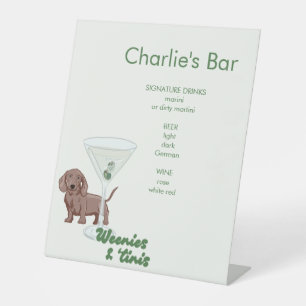 Expositor En L Martini y Dachshund Bar Rótulo Pedestal