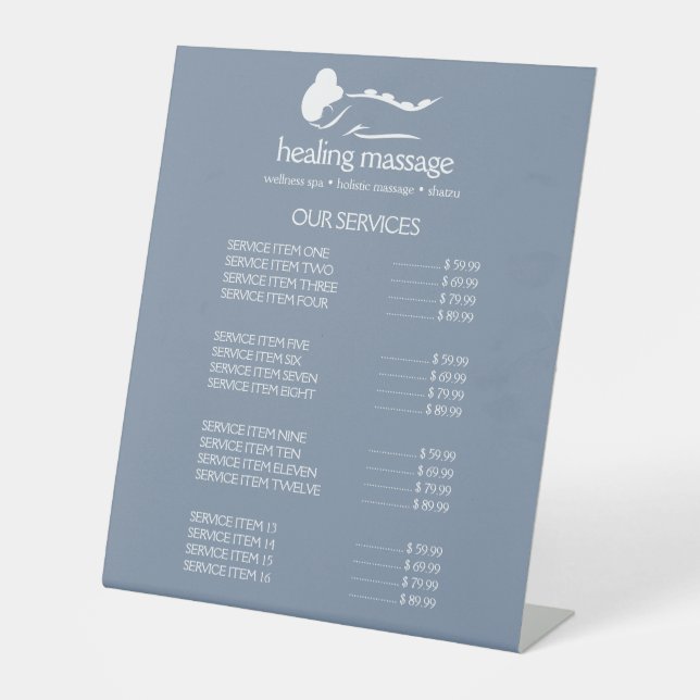 Expositor En L MASAJE DE PIEDRA AZUL DUSTY BLUE WOMMAN Wellness D (Anverso)