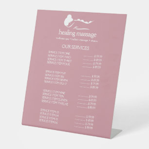 Expositor En L MASAJE DE PIEDRA DE MUJER PINK Wellness Day Spa