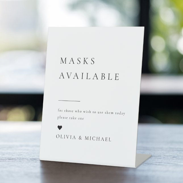 Expositor En L Máscaras de Boda moderno simplemente elegantes dis (Simply Elegant Modern Wedding Masks Available Pedestal Sign)