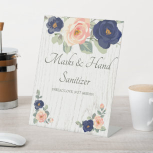 Expositor En L Máscaras y Boda de floral de encolado azul y mano