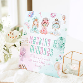 Expositor En L Máscaras y Mimosas fiesta Spa infantil estación de