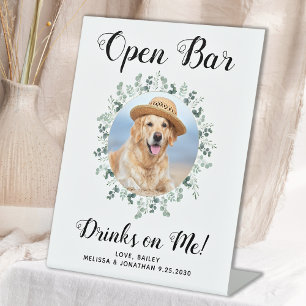 Expositor En L Mascota Boda de perro Personalizado de bar abierto