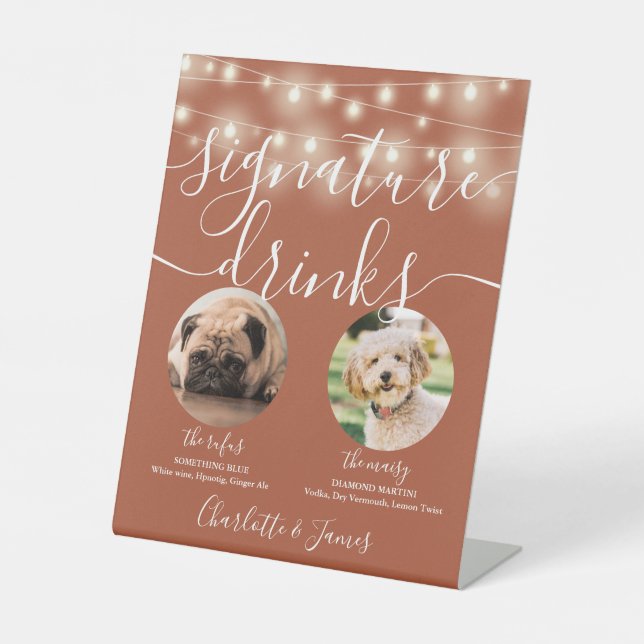 Expositor En L Mascota Perro Firma Bebe Cadena Ilumina Terracota (Anverso)