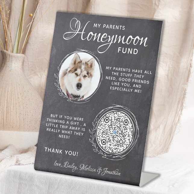 Expositor En L Mascota personalizado Boda Venmo Dog Photo Honeymo (Subido por el creador)