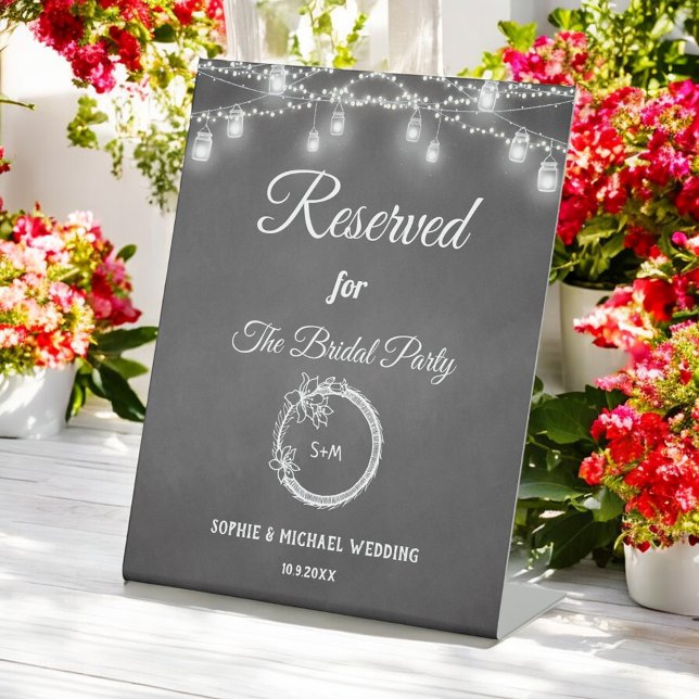 Expositor En L Mason Jar Rustic, Boda reservado negro (Subido por el creador)