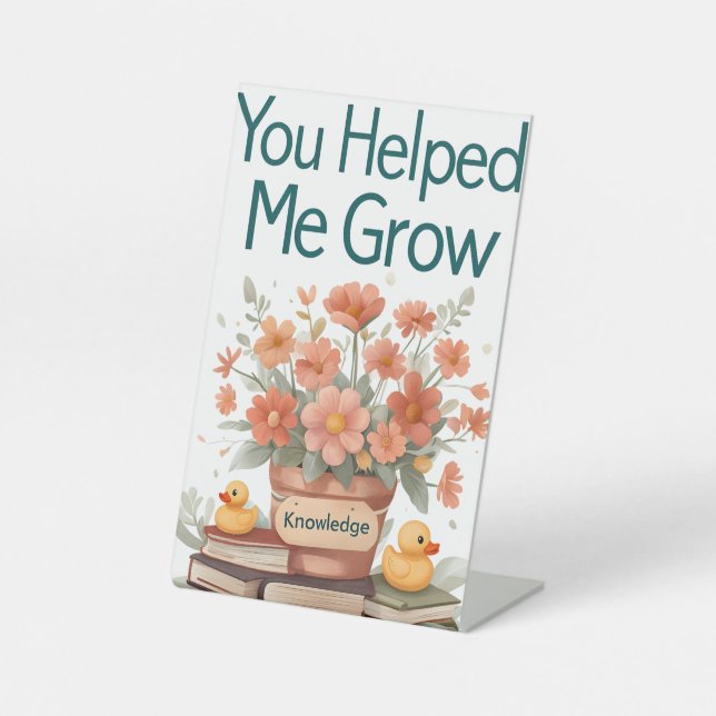 Expositor En L Me ayudaste a crecer - regalo de profesor (Anverso)