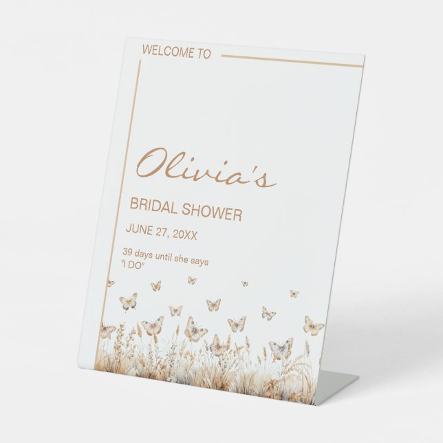 Expositor En L Me da mariposas Wildflowers Bridal Shower (Anverso)