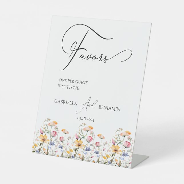 Expositor En L Meadow Wildflower Favor Boda Tabletop (Anverso)