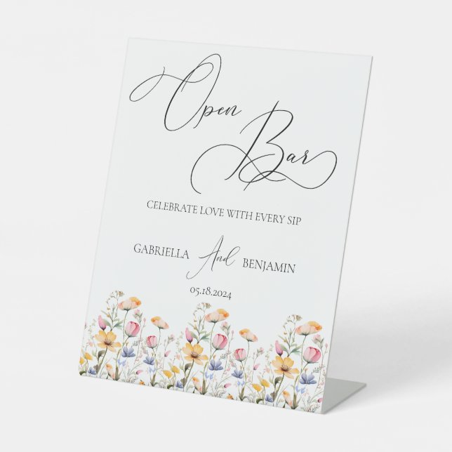 Expositor En L Meadow Wildflower Open Bar Boda Tabletop (Anverso)