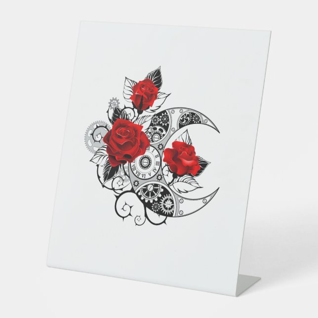 Expositor En L Media luna mecánica con rosas rojas (Anverso)