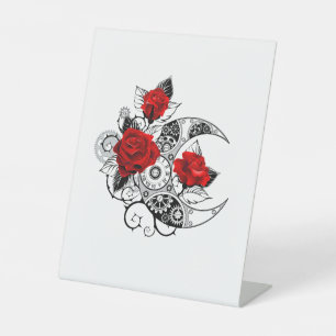 Expositor En L Media luna mecánica con rosas rojas