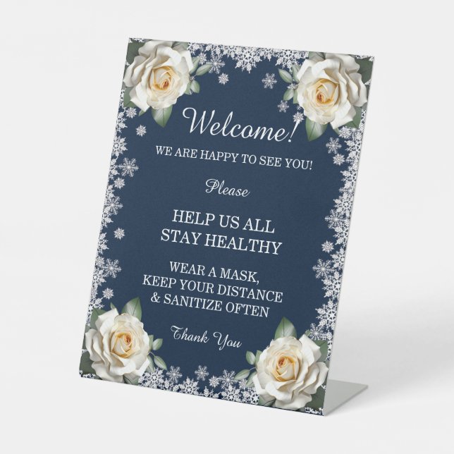 Expositor En L Medidas de seguridad para Navidades de copos de ni (Anverso)