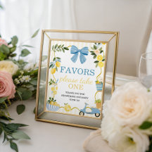 Mediterranean Lemon Favors Table Sign
