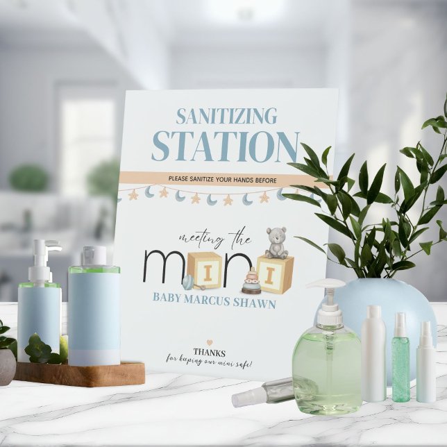 Expositor En L Meet The Mini Blue Sanitizing Station Sign (Subido por el creador)
