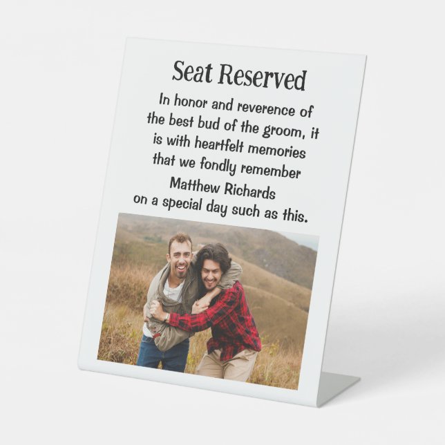 Expositor En L Mejor Amigo del Novio Placa Memorial de Boda (Anverso)