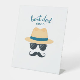 Expositor En L Mejor Papá Siempre Fedora, Gafas de Sol y Padre Cl