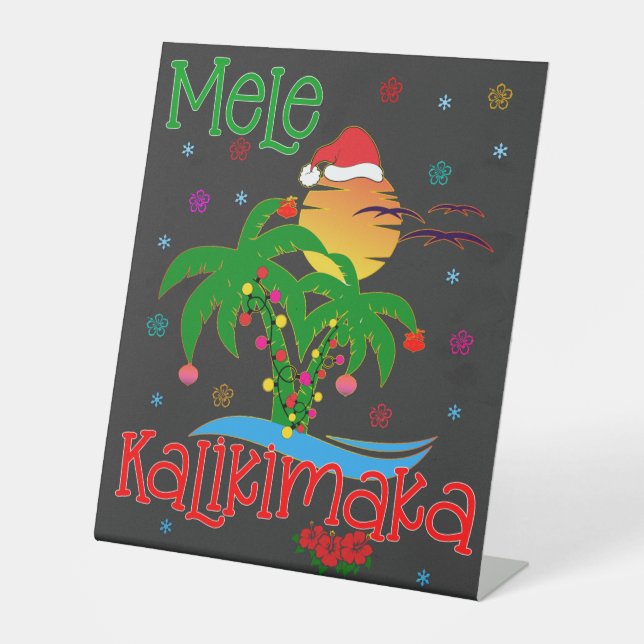 Expositor En L Mele Kalikimaka Hawai Feliz Navidad Aloha (Anverso)