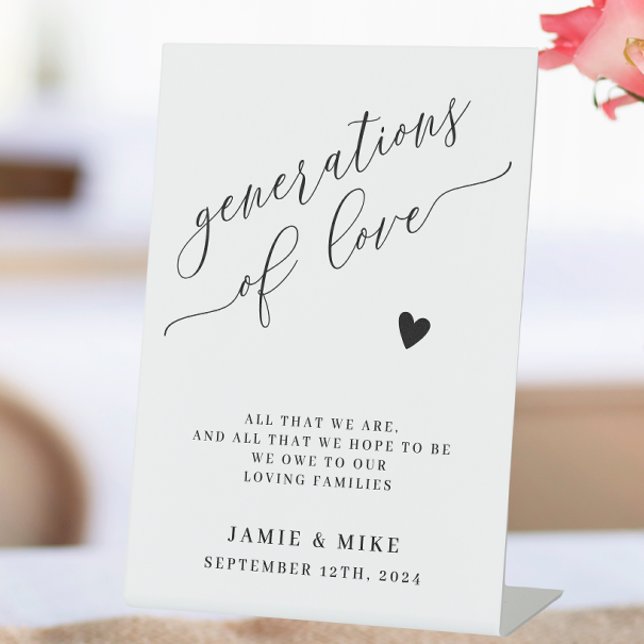 Expositor En L Memorial De Generaciones De Amor Boda (Generations of love wedding sign)