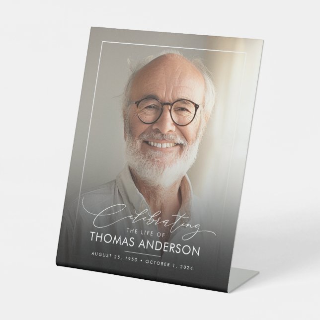 Expositor En L Memorial o homenaje a la foto funeraria Black Fade (Anverso)