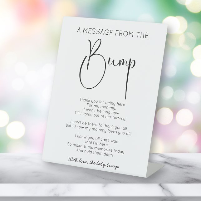 Expositor En L Mensaje De Script Moderno De La Baby Shower Bump (Subido por el creador)