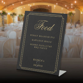 Expositor En L Menú Art Deco De Comida Negra Y Oro