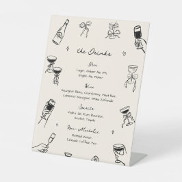 Expositor En L Menú Bebida dibujada a mano