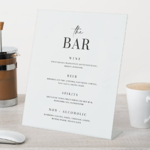 Expositor En L Menú Bebida Pedestal Bar Cóctel Rótulo Boda