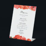 Expositor En L Menú boda de acuarela de cachorros rojos<br><div class="desc">Bonita suite boda con amapolas rojas. Estas hermosas acuarelas son perfectas para un boda floral moderno y romántico,  sencillo pero elegante. Puede cambiar fácilmente el color del texto o del fondo como desee.</div>