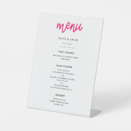 Expositor En L Menú boda de caligrafía moderna