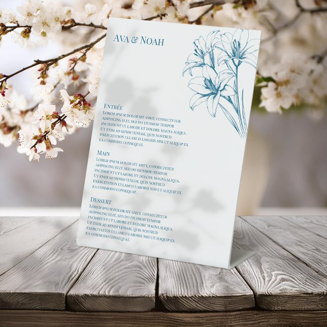 Expositor En L Menú Boda de contorno de Lily Azul (Subido por el creador)