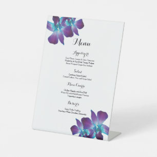 Expositor En L Menú Boda Orquídea Dendrobium Azul