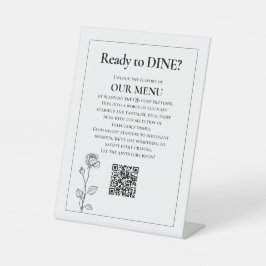 Expositor En L Menú Boda QR Bloom sin tiempo